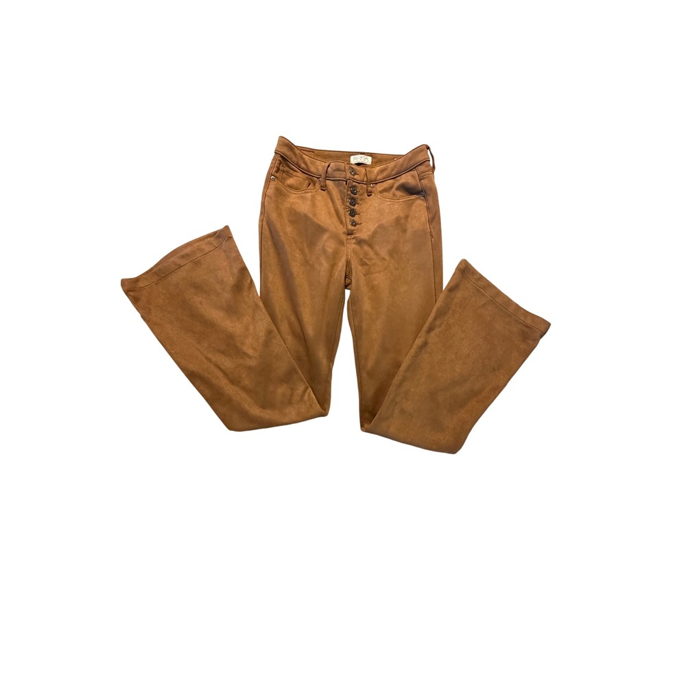 Sofia Jeans by Sofia Vergara Melisa Flare Faux‎ Suede Pants Beige Size 6